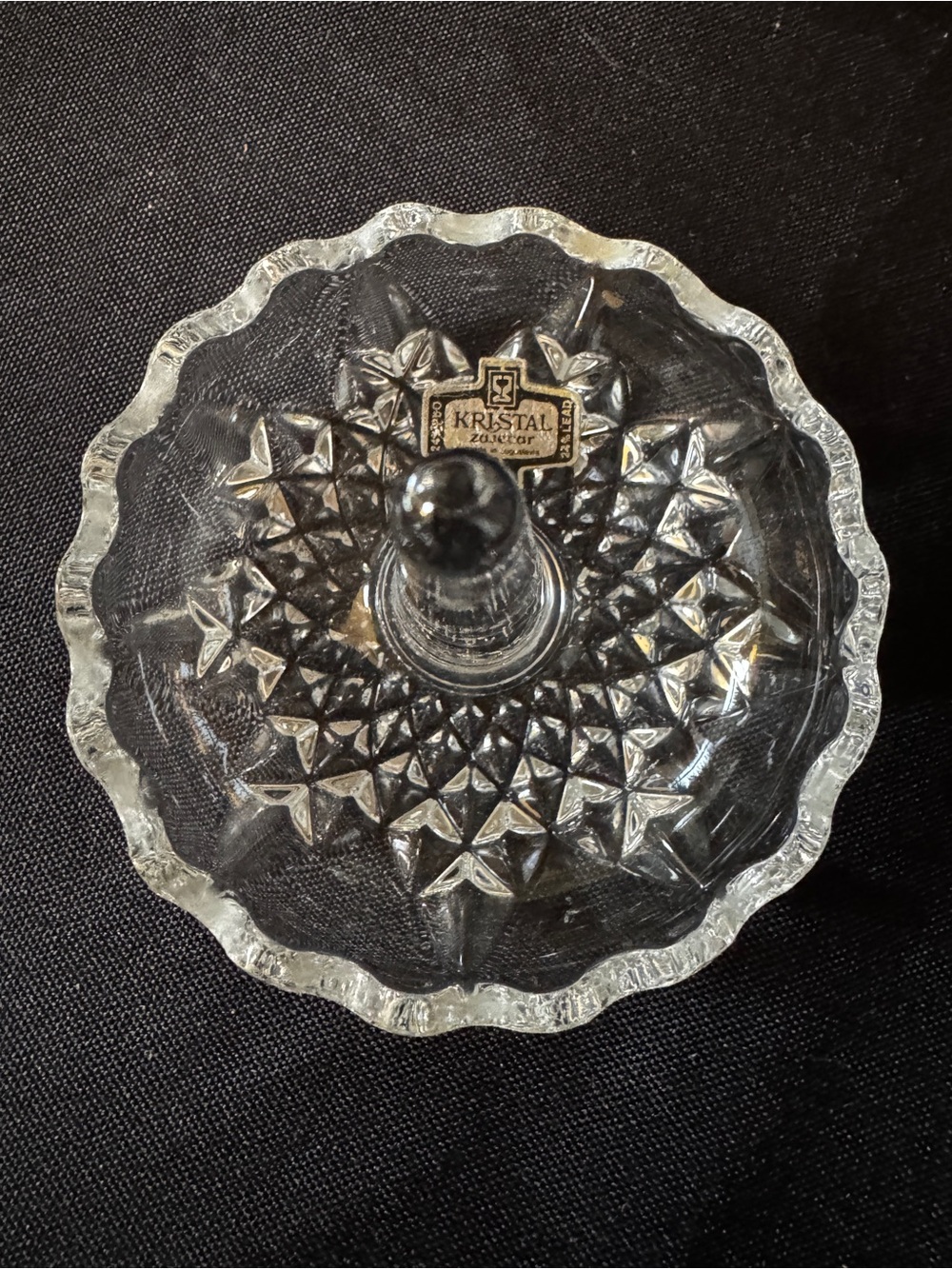 Kristal Zajecar ring holder dish 24% lead crystal